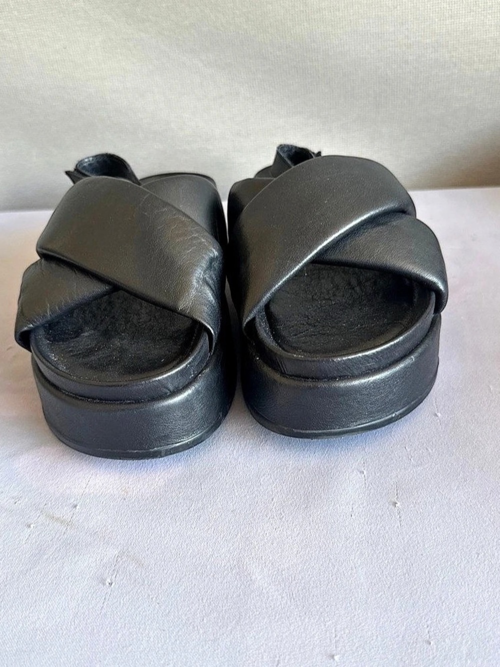 Silent D Platform Cross Strap Sandals EU 40 Black